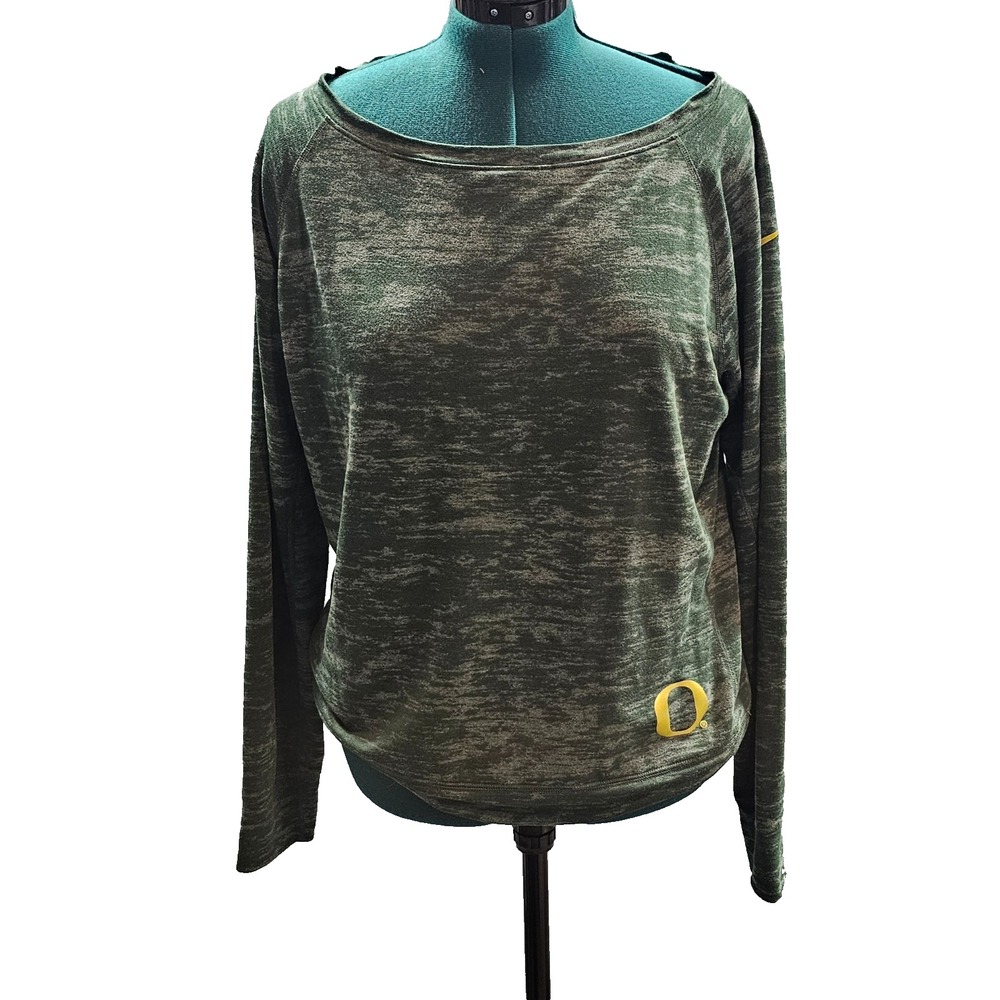 Nike Team Apparel Sweatshirt Univ of Oregon Ducks Womens XL  Green Semi-Sheer
